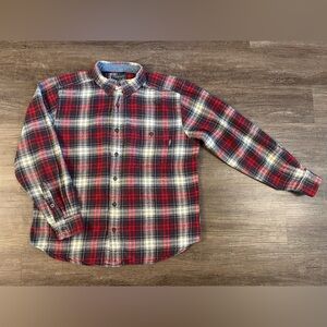 Woolrich Shirt Mens Large Red & Black Plaid Flannel Oxbow Bend Lumberjack B28